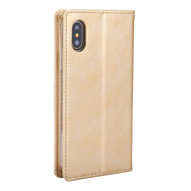 For iPhone X / XS GOOSPERY BLUE MOON FLIP Crazy Horse Texture Horizontal Flip Leather Case with Holder & Card Slots & Wallet