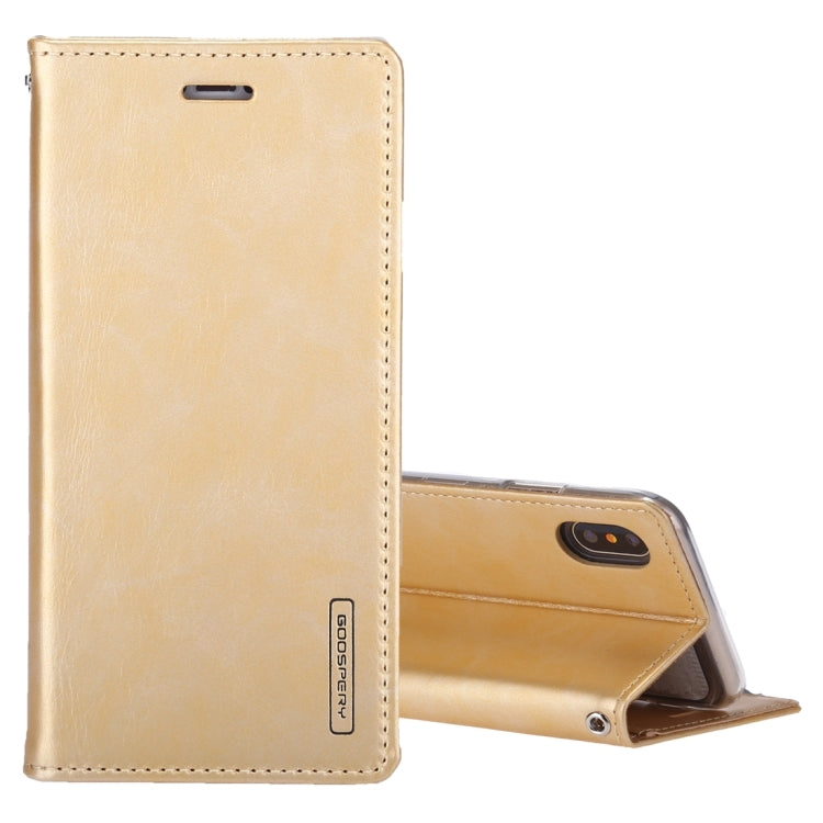 For iPhone X / XS GOOSPERY BLUE MOON FLIP Crazy Horse Texture Horizontal Flip Leather Case with Holder & Card Slots & Wallet