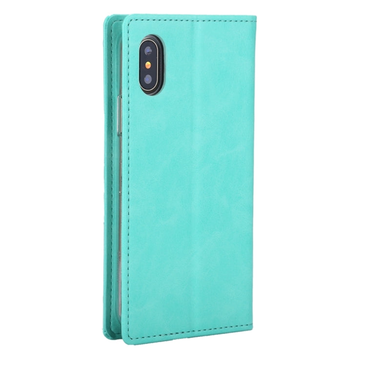 For iPhone X / XS GOOSPERY BLUE MOON FLIP Crazy Horse Texture Horizontal Flip Leather Case with Holder & Card Slots & Wallet