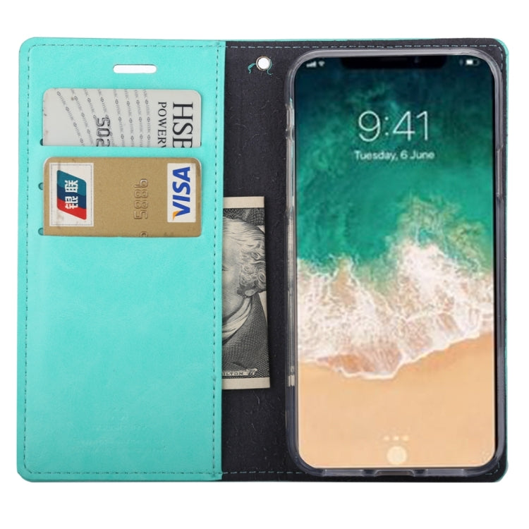 For iPhone X / XS GOOSPERY BLUE MOON FLIP Crazy Horse Texture Horizontal Flip Leather Case with Holder & Card Slots & Wallet