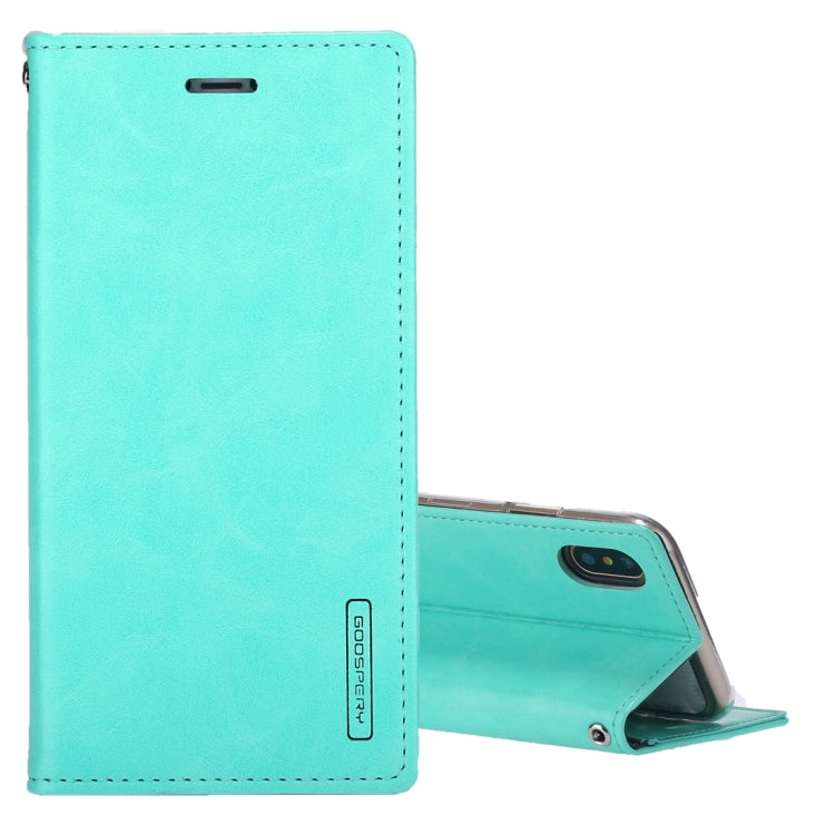 For iPhone X / XS GOOSPERY BLUE MOON FLIP Crazy Horse Texture Horizontal Flip Leather Case with Holder & Card Slots & Wallet