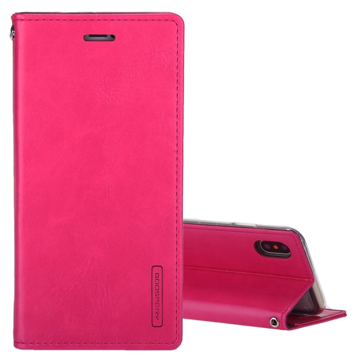 For iPhone X / XS GOOSPERY BLUE MOON FLIP Crazy Horse Texture Horizontal Flip Leather Case with Holder & Card Slots & Wallet