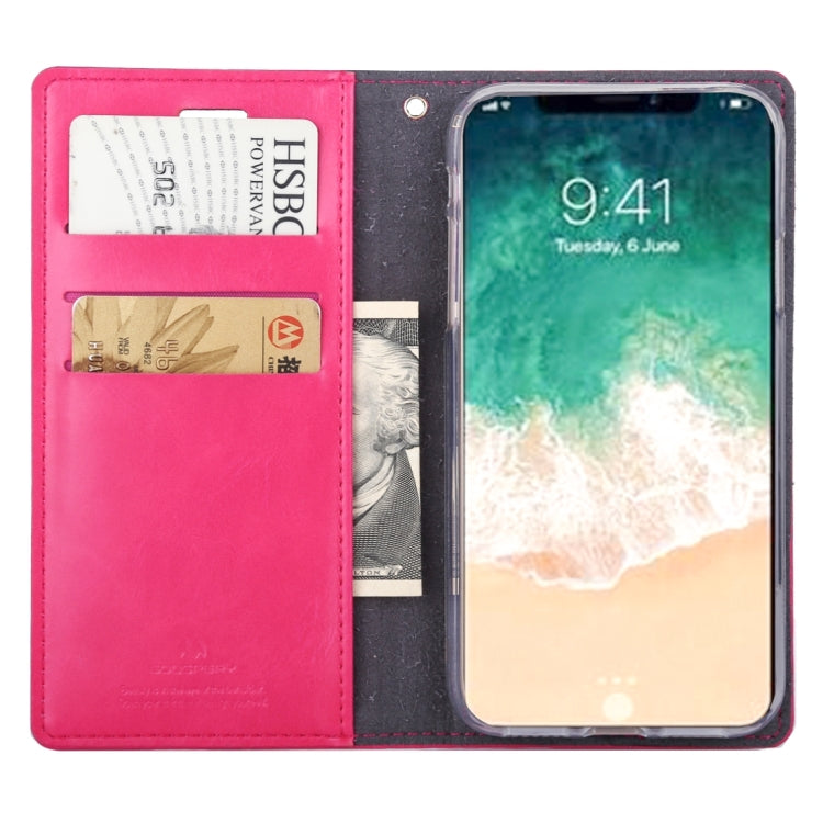 For iPhone X / XS GOOSPERY BLUE MOON FLIP Crazy Horse Texture Horizontal Flip Leather Case with Holder & Card Slots & Wallet
