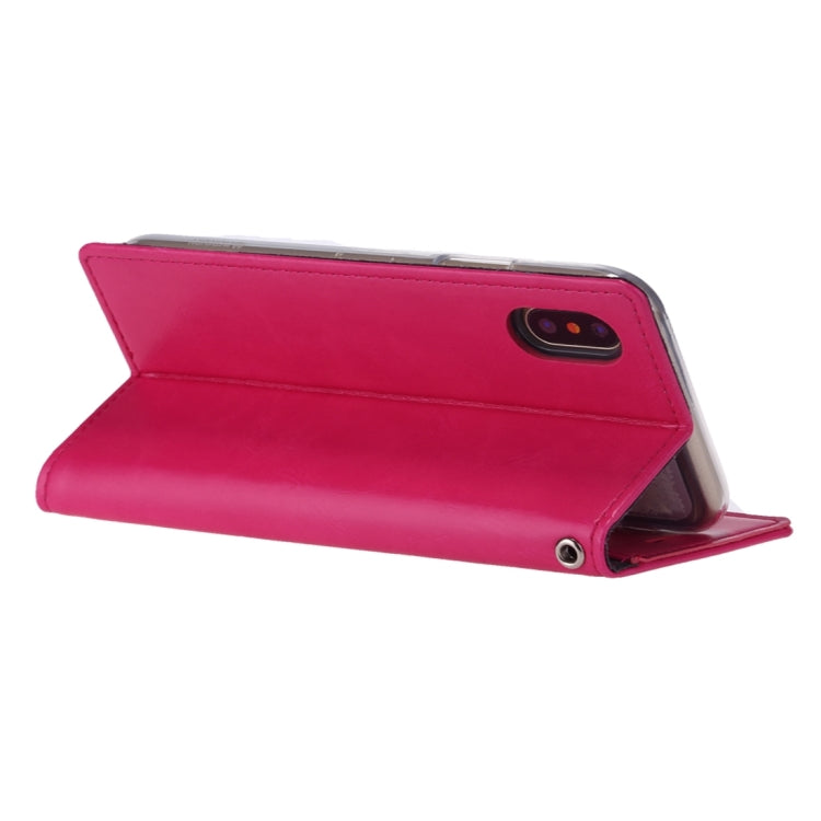 For iPhone X / XS GOOSPERY BLUE MOON FLIP Crazy Horse Texture Horizontal Flip Leather Case with Holder & Card Slots & Wallet