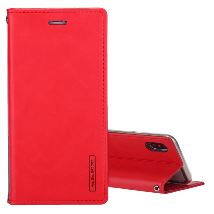 For iPhone X / XS GOOSPERY BLUE MOON FLIP Crazy Horse Texture Horizontal Flip Leather Case with Holder & Card Slots & Wallet