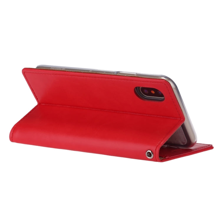 For iPhone X / XS GOOSPERY BLUE MOON FLIP Crazy Horse Texture Horizontal Flip Leather Case with Holder & Card Slots & Wallet