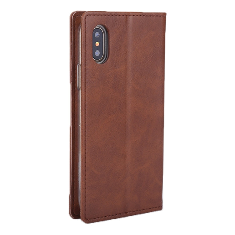 For iPhone X / XS GOOSPERY BLUE MOON FLIP Crazy Horse Texture Horizontal Flip Leather Case with Holder & Card Slots & Wallet