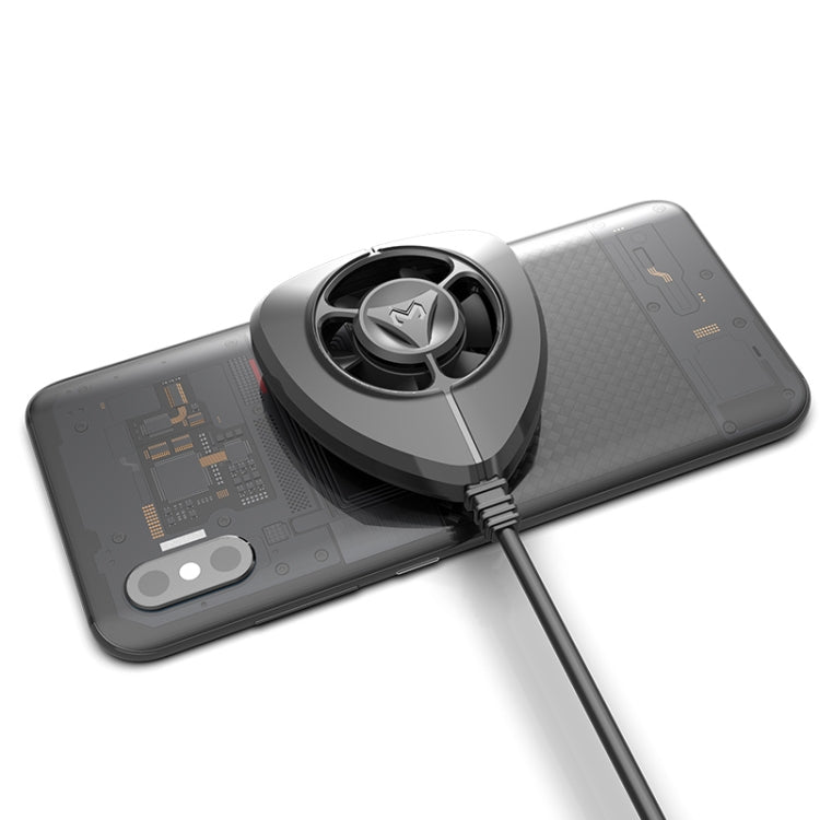 MeMo FL02 USB Suction Cup Type Mobile Phone Cooling Handle with Super Mute Fan, Suitable for Mobile Phones Over 56mm Width
