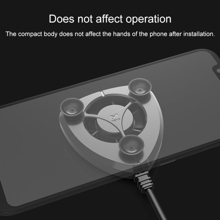 MeMo FL02 USB Suction Cup Type Mobile Phone Cooling Handle with Super Mute Fan, Suitable for Mobile Phones Over 56mm Width