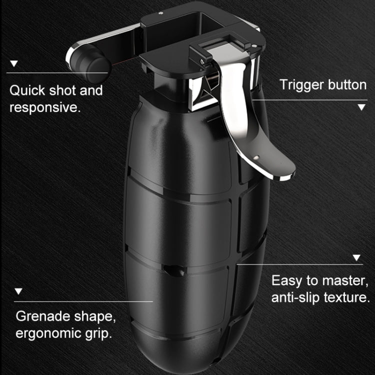 MeMo AKPAD Grenade Shape Snap-on Four Finger Linkage Trigger Shooting Game Controller for Tablet PC, One Pair