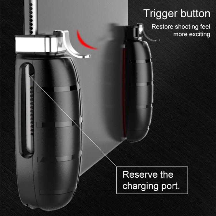 MeMo AKPAD Grenade Shape Snap-on Four Finger Linkage Trigger Shooting Game Controller for Tablet PC, One Pair