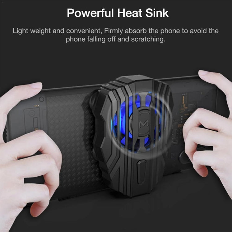 MeMo FL01 Micro USB Rechargeable Suction Cup Type Mobile Phone Cooling Handle with Three-speed Adjustable Mute Glare Fan, Suitable for Mobile Phones Over 50mm Width