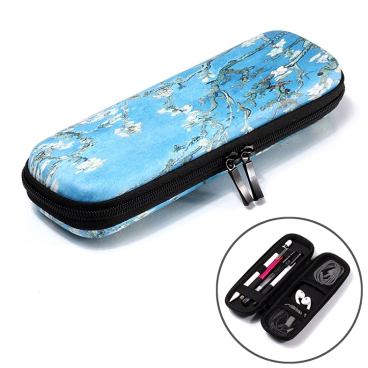 PU Leather Apricot Flower Protective Storage Pouch Cover for Apple Pencil and Other Accessories