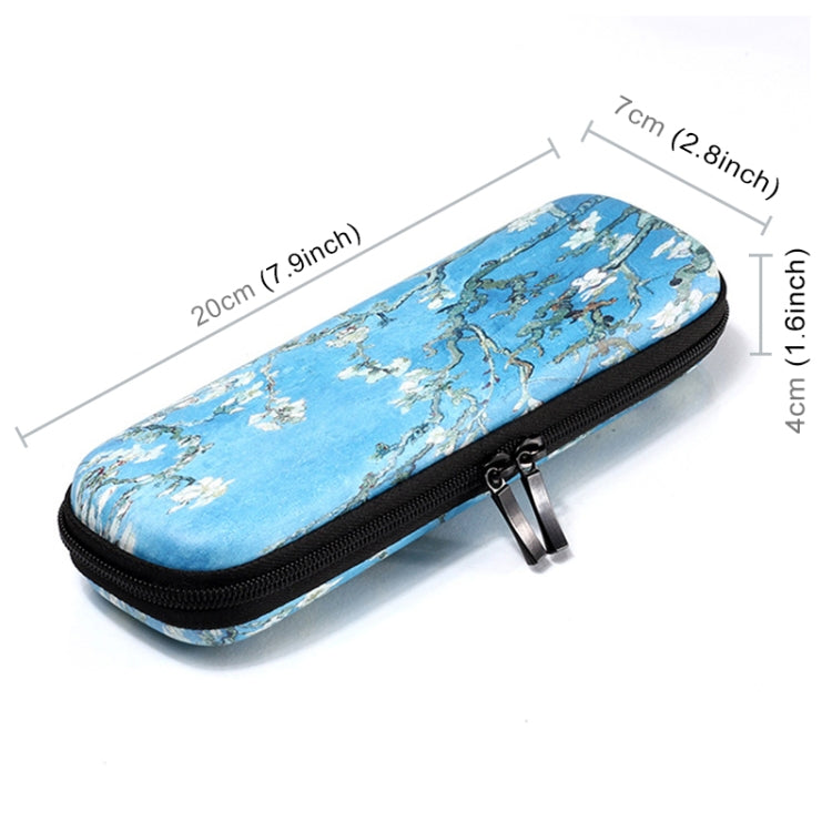 PU Leather Apricot Flower Protective Storage Pouch Cover for Apple Pencil and Other Accessories