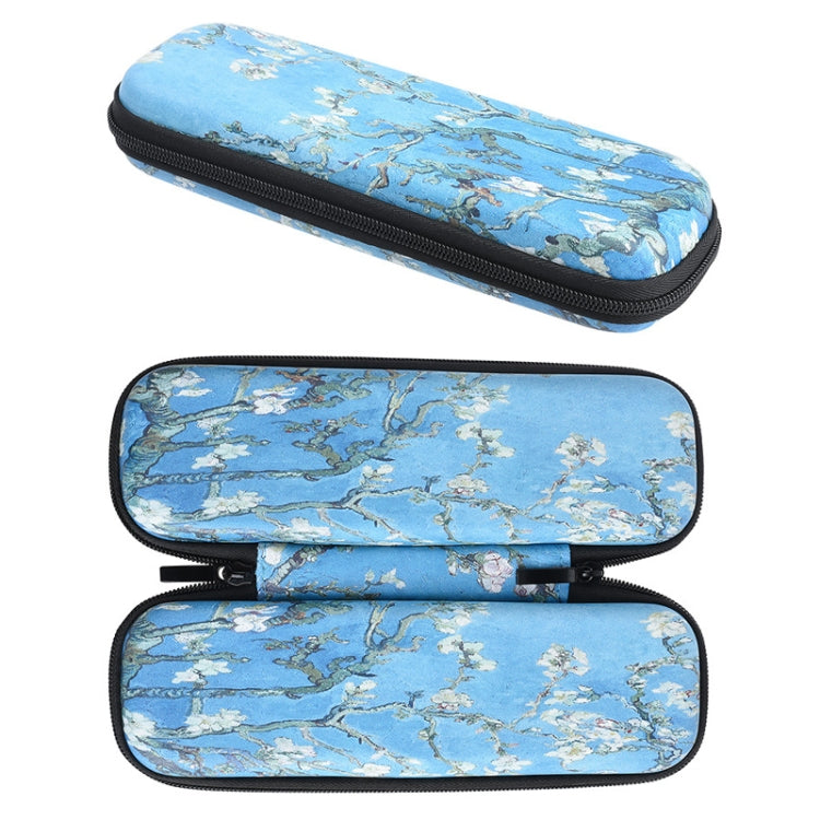 PU Leather Apricot Flower Protective Storage Pouch Cover for Apple Pencil and Other Accessories