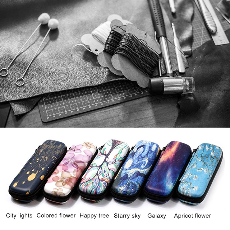 PU Leather Apricot Flower Protective Storage Pouch Cover for Apple Pencil and Other Accessories