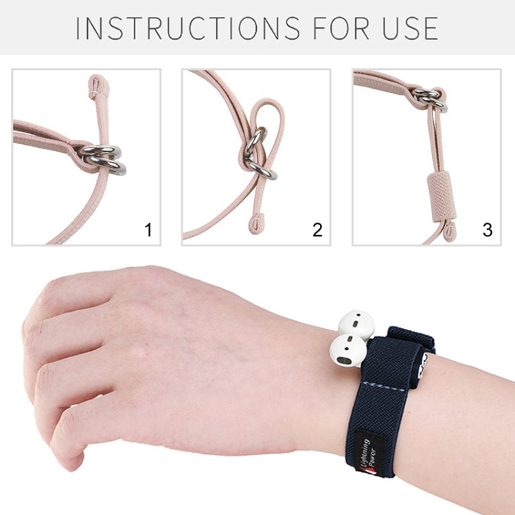 Outdoor Sport Anti-lost Wireless Earphone Holder Case Storage Rack Wrist Band Strap for Apple AirPods 1 / 2