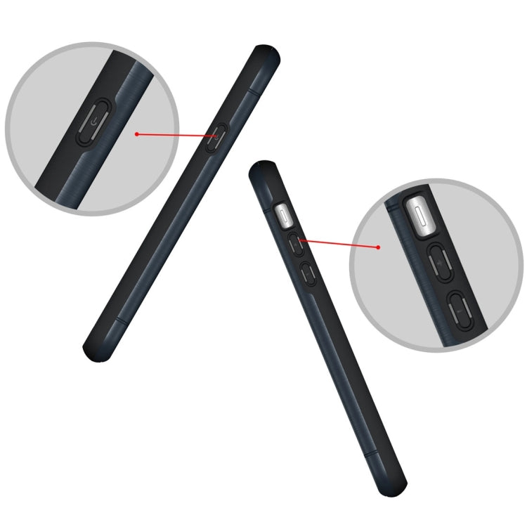 For iPhone X / XS Brushed Texture Protective Back Cover Case with Holder & Card Slot