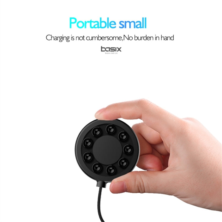 Basix C1 10W Sucker Round Metal Fast Charging Wireless Charger (Black)