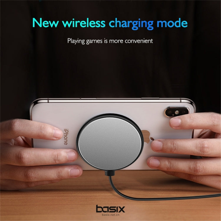 Basix C1 10W Sucker Round Metal Fast Charging Wireless Charger (Black)