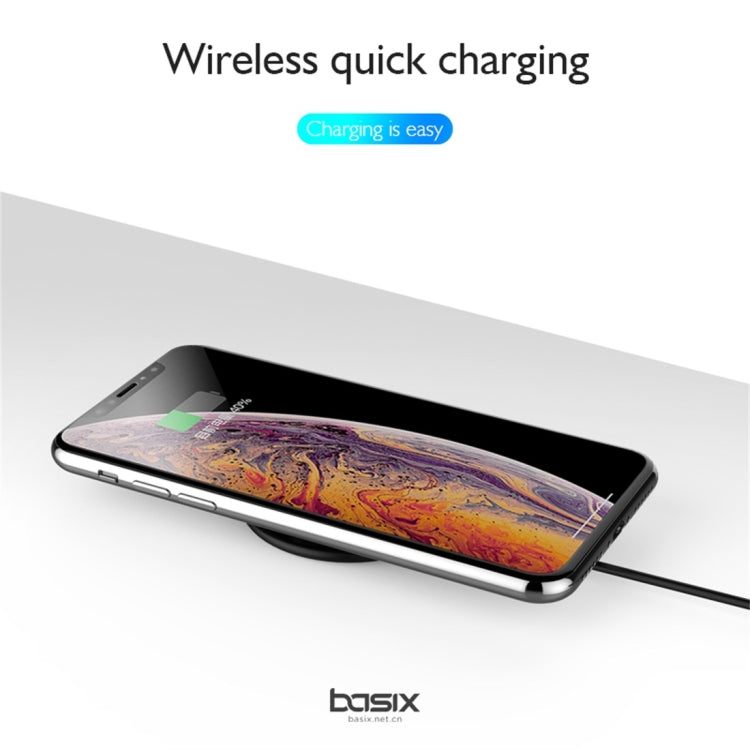 Basix C1 10W Sucker Round Metal Fast Charging Wireless Charger (Black)