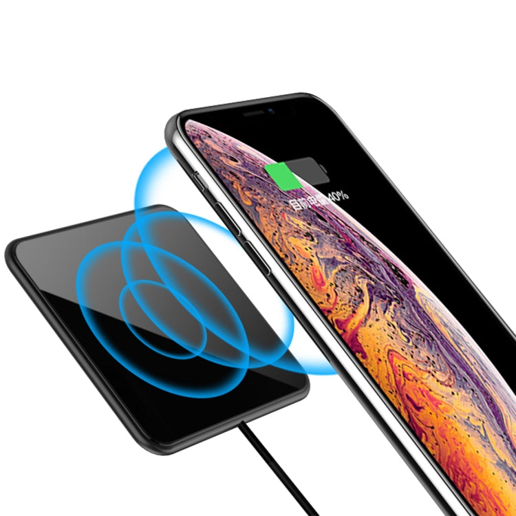Basix C2 10W Ultrathin Metal Square Mirror Surface Fast Charging Wireless Charger (Black)