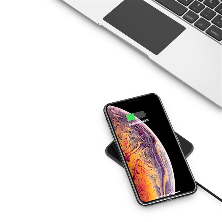 Basix C2 10W Ultrathin Metal Square Mirror Surface Fast Charging Wireless Charger (Black)