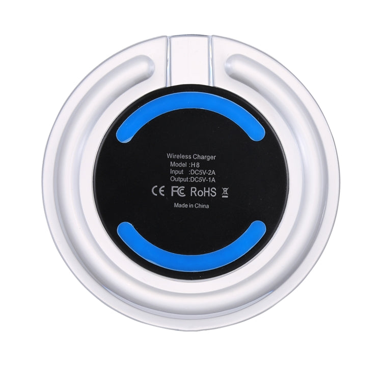 H8 5W  5V / 1A Universal Transparent Frame Qi Standard Fast Wireless Charger with Indicator Light