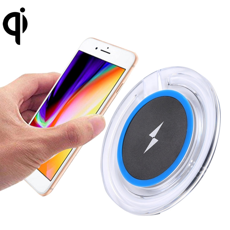 H8 5W  5V / 1A Universal Transparent Frame Qi Standard Fast Wireless Charger with Indicator Light