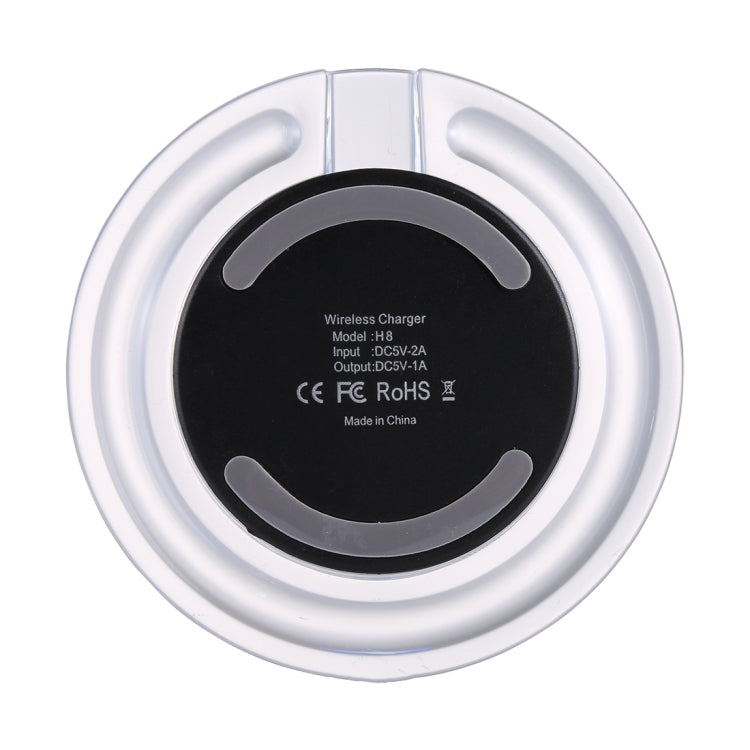 H8 5W  5V / 1A Universal Transparent Frame Qi Standard Fast Wireless Charger with Indicator Light