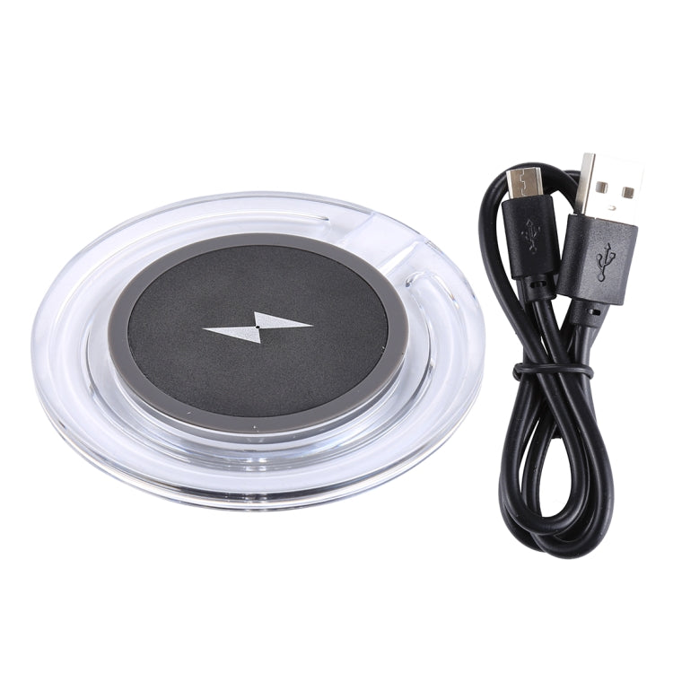 H8 5W  5V / 1A Universal Transparent Frame Qi Standard Fast Wireless Charger with Indicator Light