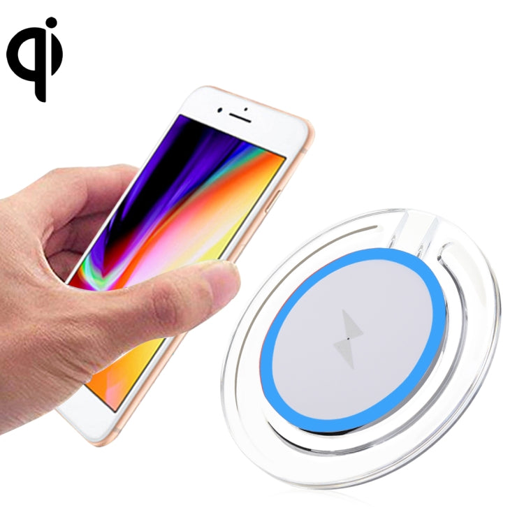 H8 5W  5V / 1A Universal Transparent Frame Qi Standard Fast Wireless Charger with Indicator Light