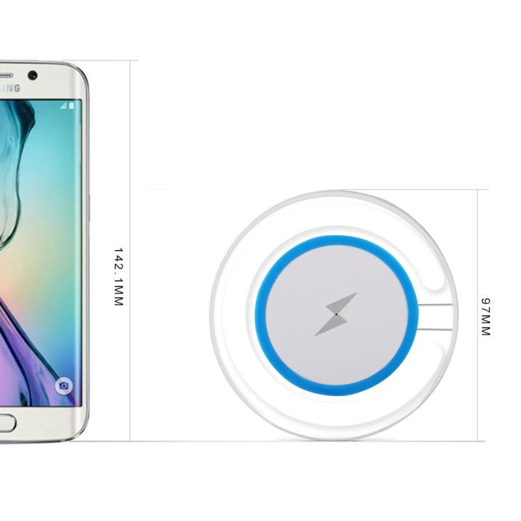 H8 5W  5V / 1A Universal Transparent Frame Qi Standard Fast Wireless Charger with Indicator Light