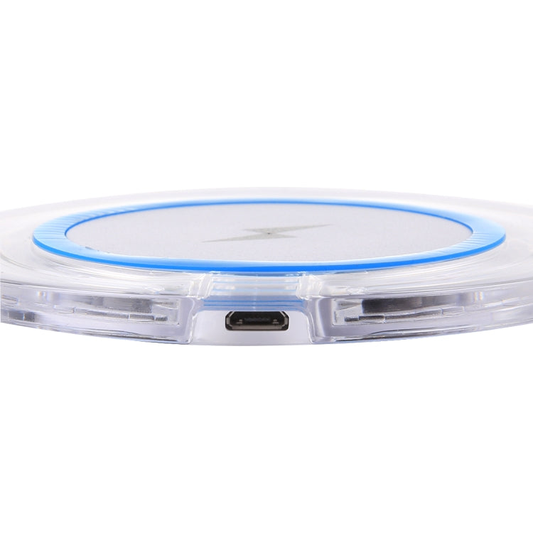 H8 5W  5V / 1A Universal Transparent Frame Qi Standard Fast Wireless Charger with Indicator Light