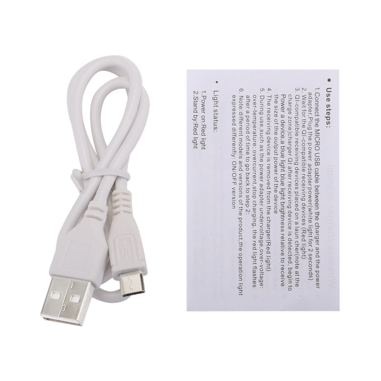 H8 5W  5V / 1A Universal Transparent Frame Qi Standard Fast Wireless Charger with Indicator Light