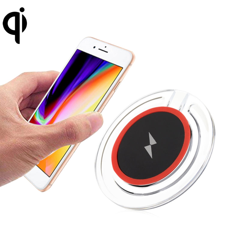H8 5W  5V / 1A Universal Transparent Frame Qi Standard Fast Wireless Charger with Indicator Light