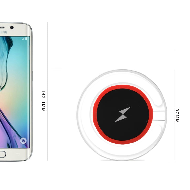 H8 5W  5V / 1A Universal Transparent Frame Qi Standard Fast Wireless Charger with Indicator Light
