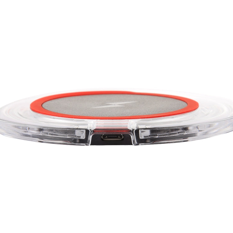 H8 5W  5V / 1A Universal Transparent Frame Qi Standard Fast Wireless Charger with Indicator Light