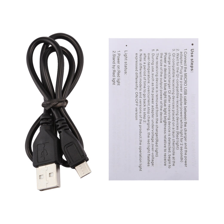 H8 5W  5V / 1A Universal Transparent Frame Qi Standard Fast Wireless Charger with Indicator Light