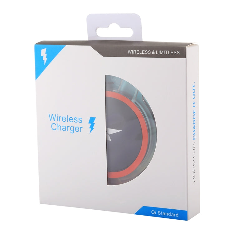 H8 5W  5V / 1A Universal Transparent Frame Qi Standard Fast Wireless Charger with Indicator Light