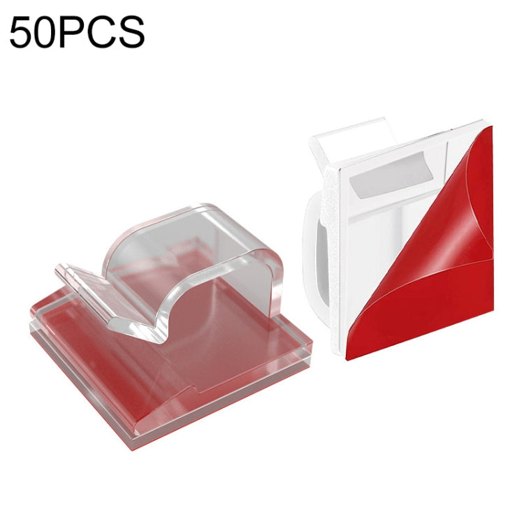 HG2392 50 PCS Desktop Data Cable Organizer Fixing Clip, Gum Type: Acrylic