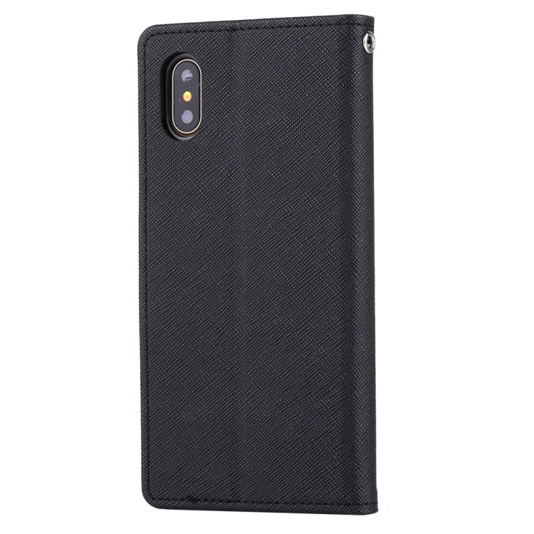 For iPhone X / XS GOOSPERY FANCY DIARY Cross Texture Horizontal Flip Leather Case with Card Slots & Wallet & Holder