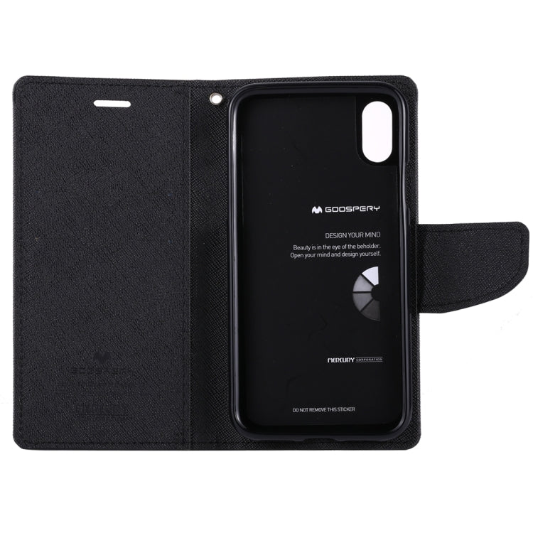 For iPhone X / XS GOOSPERY FANCY DIARY Cross Texture Horizontal Flip Leather Case with Card Slots & Wallet & Holder