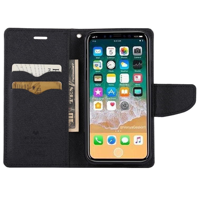 For iPhone X / XS GOOSPERY FANCY DIARY Cross Texture Horizontal Flip Leather Case with Card Slots & Wallet & Holder