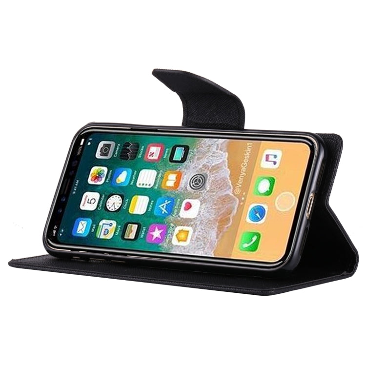 For iPhone X / XS GOOSPERY FANCY DIARY Cross Texture Horizontal Flip Leather Case with Card Slots & Wallet & Holder