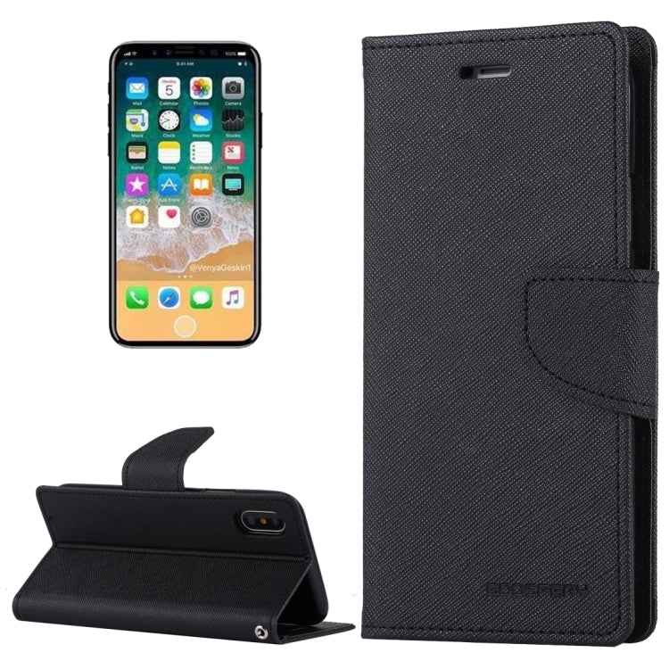 For iPhone X / XS GOOSPERY FANCY DIARY Cross Texture Horizontal Flip Leather Case with Card Slots & Wallet & Holder