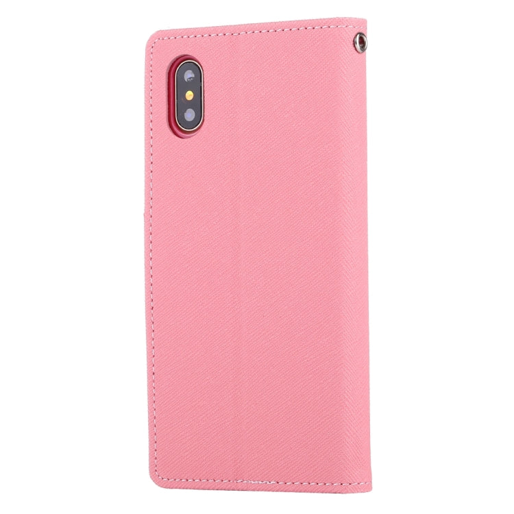 For iPhone X / XS GOOSPERY FANCY DIARY Cross Texture Horizontal Flip Leather Case with Card Slots & Wallet & Holder