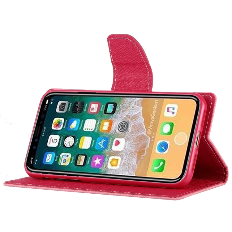 For iPhone X / XS GOOSPERY FANCY DIARY Cross Texture Horizontal Flip Leather Case with Card Slots & Wallet & Holder