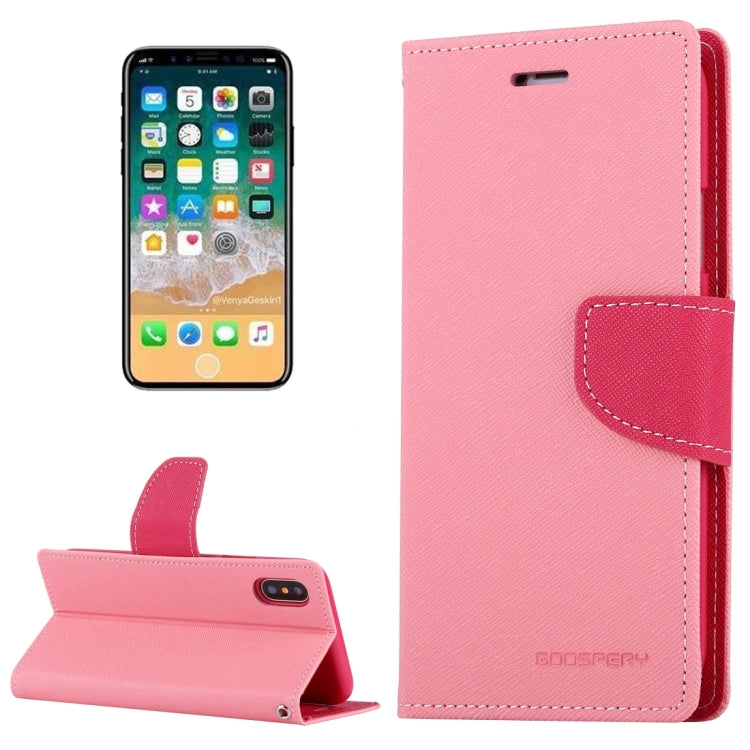 For iPhone X / XS GOOSPERY FANCY DIARY Cross Texture Horizontal Flip Leather Case with Card Slots & Wallet & Holder