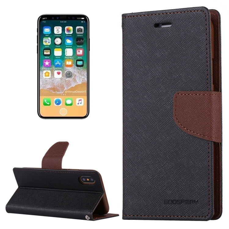 For iPhone X / XS GOOSPERY FANCY DIARY Cross Texture Horizontal Flip Leather Case with Card Slots & Wallet & Holder